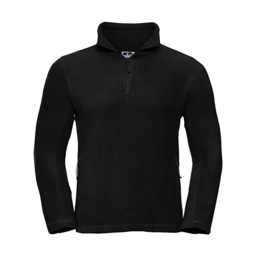 Uniszex hosszú ujjú felső Russell Europe Quarter Zip Outdoor Fleece XL, Fekete