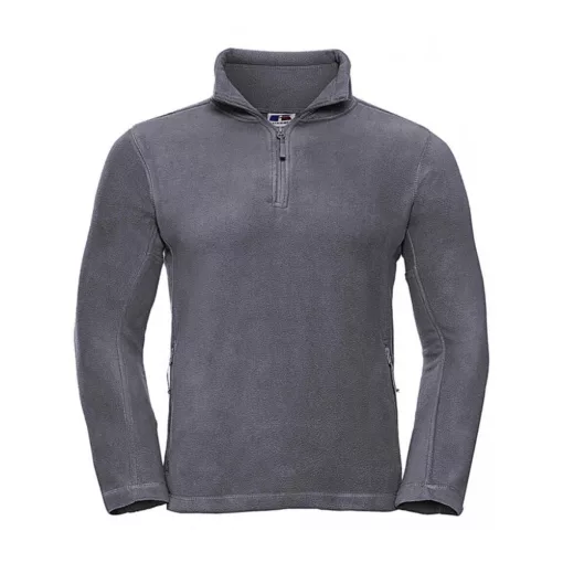 Uniszex hosszú ujjú felső Russell Europe Quarter Zip Outdoor Fleece L, Konvoj szürke