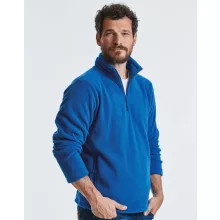 Uniszex hosszú ujjú felső Russell Europe Quarter Zip Outdoor Fleece S, Sötétzöld