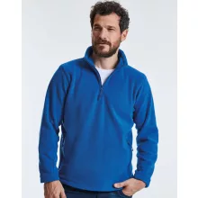 Uniszex hosszú ujjú felső Russell Europe Quarter Zip Outdoor Fleece S, Sötétzöld