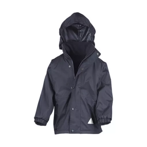 Gyerek Kabát Kapucnis Hosszú ujjú Result Junior Reversible Stormproof Jacket -S (5-6), Sötétkék