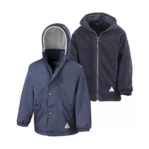 Gyerek Kabát Kapucnis Hosszú ujjú Result Junior Reversible Stormproof Jacket -2XS (2-3), Király