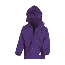 Gyerek Kabát Kapucnis Hosszú ujjú Result Junior Reversible Stormproof Jacket -S (5-6), Lila/Lil
