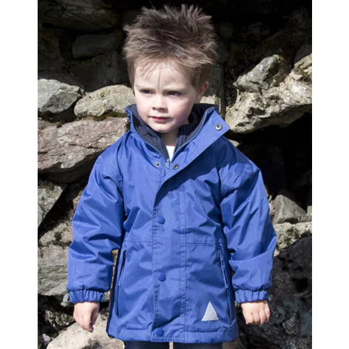 Gyerek Kabát Kapucnis Hosszú ujjú Result Junior Reversible Stormproof Jacket -S (5-6), Lila/Lil