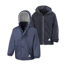 Gyerek Kabát Kapucnis Hosszú ujjú Result Junior Reversible Stormproof Jacket -2XS (2-3), Piros/