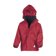 Gyerek Kabát Kapucnis Hosszú ujjú Result Junior Reversible Stormproof Jacket -S (5-6), Piros/sö