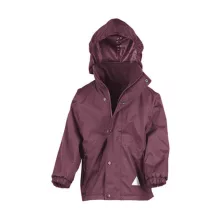 Gyerek Kabát Kapucnis Hosszú ujjú Result Junior Reversible Stormproof Jacket -S (5-6), Burgundi