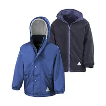 Gyerek Kabát Kapucnis Hosszú ujjú Result Junior Reversible Stormproof Jacket -S (5-6), Bottle/B