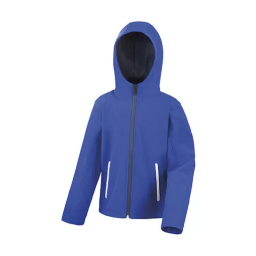Gyerek Kabát Kapucnis Hosszú ujjú Result Kids TX Performance Hooded Softshell Jacket -M (7-8),