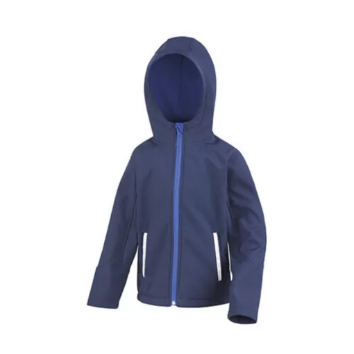 Gyerek Kabát Kapucnis Hosszú ujjú Result Kids TX Performance Hooded Softshell Jacket -M (7-8),