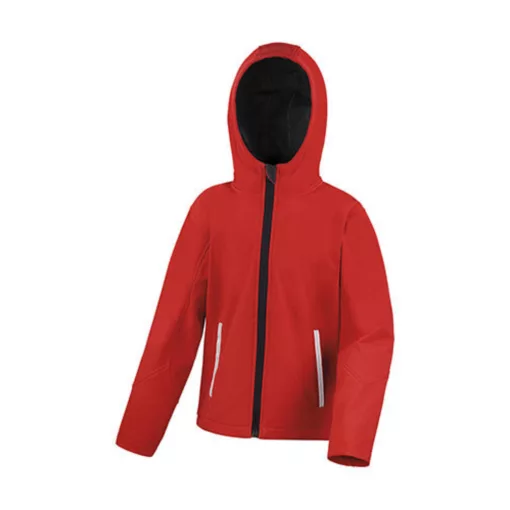 Gyerek Kabát Kapucnis Hosszú ujjú Result Kids TX Performance Hooded Softshell Jacket -M (7-8),