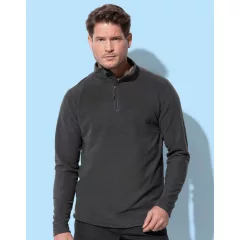   Férfi hosszú ujjú polár Stedman Fleece Half-Zip S, Opál fekete