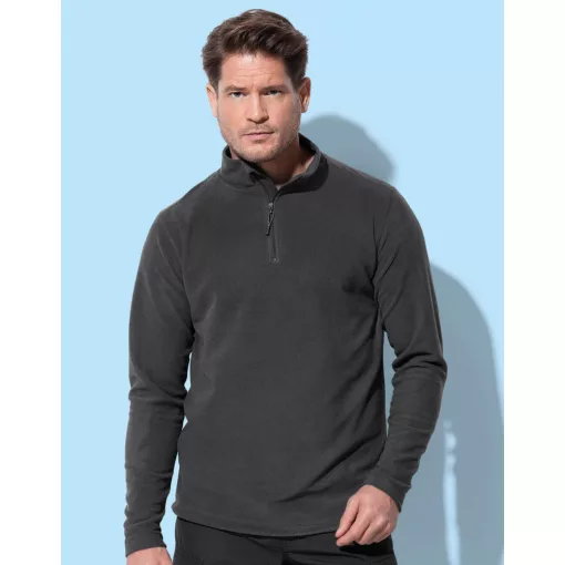 Férfi hosszú ujjú polár Stedman Fleece Half-Zip M, Szürke acél