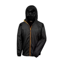Uniszex Kabát Kapucnis Hosszú ujjú Result Hdi Quest Lightweight Stowable Jacket Fekete/Narancss