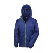 Uniszex Kabát Kapucnis Hosszú ujjú Result Hdi Quest Lightweight Stowable Jacket Sötétkék/Lime