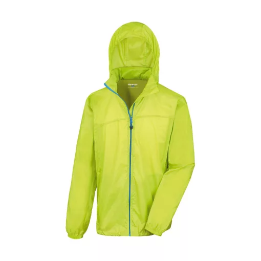 Uniszex Kabát Kapucnis Hosszú ujjú Result Hdi Quest Lightweight Stowable Jacket Lime/Királykék