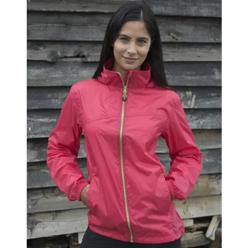 Uniszex Kabát Kapucnis Hosszú ujjú Result Hdi Quest Lightweight Stowable Jacket Fennel/Rózsaszí
