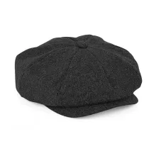 Uniszex téli sapka Beechfield Melton Wool Baker Boy L/XL, Szénszürke Marl