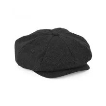Uniszex téli sapka Beechfield Melton Wool Baker Boy L/XL, Szénszürke Marl