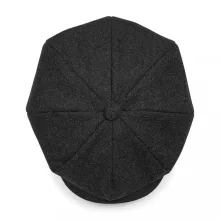 Uniszex téli sapka Beechfield Melton Wool Baker Boy L/XL, Szénszürke Marl