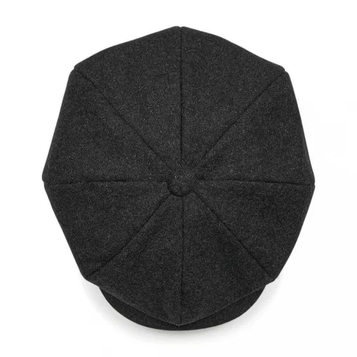 Uniszex téli sapka Beechfield Melton Wool Baker Boy L/XL, Szénszürke Marl