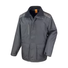 Uniszex Kabát Kapucnis Hosszú ujjú Result Work-Guard Vostex Long Coat -2XL, Fekete