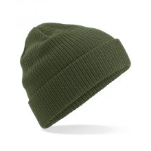 Uniszex organikus téli sapka Beechfield Organic Cotton Beanie Egy méret, Fekete