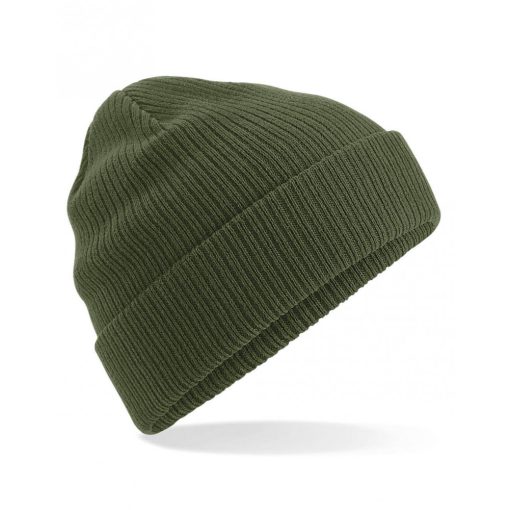 Uniszex organikus téli sapka Beechfield Organic Cotton Beanie Egy méret, Fekete