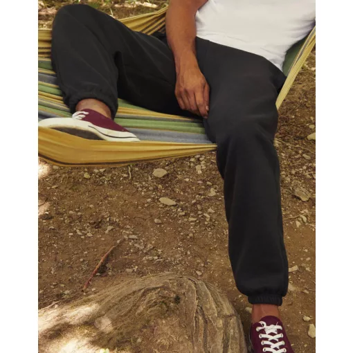 Uniszex Tréningnadrág  Hosszú Fruit of the Loom Elasticated Cuff Jog Pants   Fekete   urespolo.