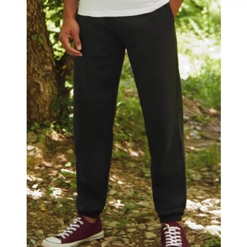 Uniszex Tréningnadrág  Hosszú Fruit of the Loom Elasticated Cuff Jog Pants   Fekete   urespolo.