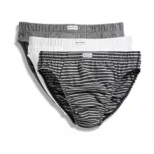 Férfi alsónemű Fruit of the Loom Classic Slip 3 Pack XL, Szürke Marl - Fekete csíkos - Feh