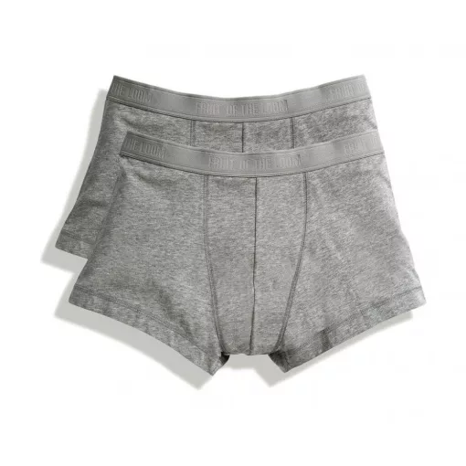 Férfi alsónemű Fruit of the Loom Classic Shorty 2 csomag S, Világos szürke Marl