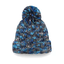 Uniszex téli sapka Beechfield Twister Chunky Pom Pom Beanie Egy méret, Glacier Twist