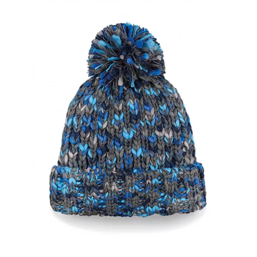 Uniszex téli sapka Beechfield Twister Chunky Pom Pom Beanie Egy méret, Glacier Twist