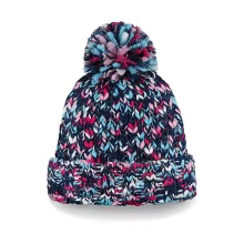 Uniszex téli sapka Beechfield Twister Chunky Pom Pom Beanie Egy méret, Candy Twist
