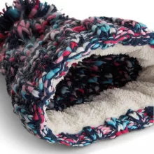 Uniszex téli sapka Beechfield Twister Chunky Pom Pom Beanie Egy méret, Candy Twist