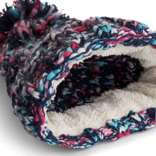 Uniszex téli sapka Beechfield Twister Chunky Pom Pom Beanie Egy méret, Retro Twist