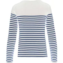 Női póló Kariban KA386 Hosszú Ujjú Breton Csíkos Felső -L, Striped White/Navy