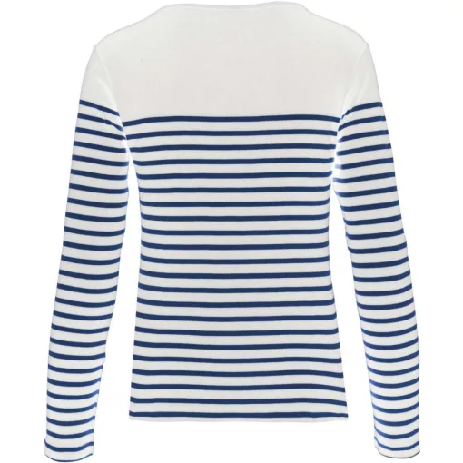 Női póló Kariban KA386 Hosszú Ujjú Breton Csíkos Felső -M, Striped White/Navy