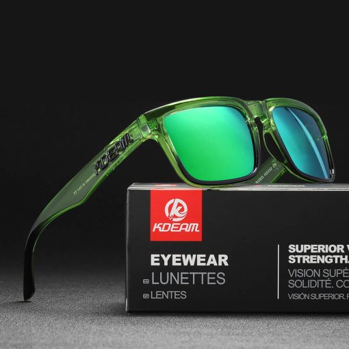 KDEAM polarizált napszemüveg UV400 női férfi uniszex átlátszó zöld