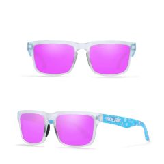   KDEAM polarizált napszemüveg UV400 női uniszex világoskék keret, rózsaszín lencse