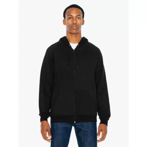 Uniszex pulóver American Apparel AA5497 California Fleece Cipzáras Kapucnis pulóver -X