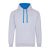 Uniszex kapucnis pulóver Just Hoods AWJH003 varsity Hoodie -XL, Heather Grey/Sapphire 