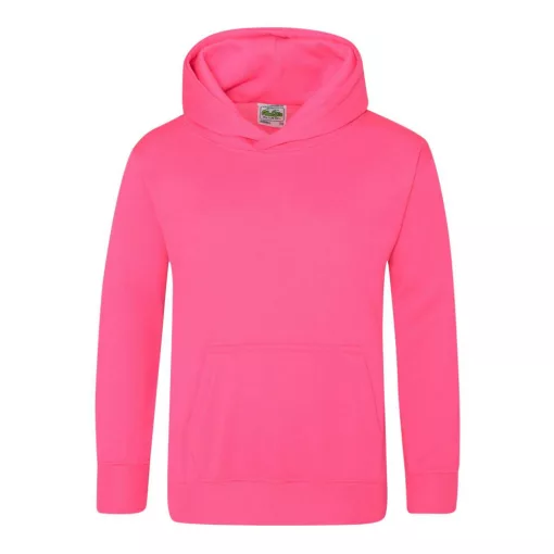 Gyerek kapucnis pulóver Just Hoods AWJH004J Kids Electric Hoodie -9/11, Electric Pink