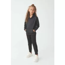 Gyerek kapucnis pulóver Just Hoods AWJH006J Kids Sports polyester Hoodie -S, Jet Black