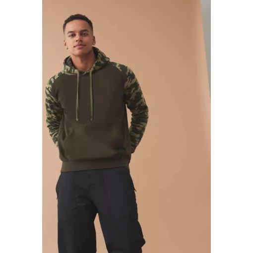 Uniszex kapucnis pulóver Just Hoods AWJH009 Baseball Hoodie -M, Charcoal Grey/Jet Blac