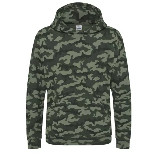 Gyerek kapucnis pulóver Just Hoods AWJH014J Kids Camo Hoodie -XS, Black Camo