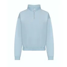 Női pulóver Just Hoods AWJH037 Women S Cropped 1/4 Zip Sweat -L, Sky Blue