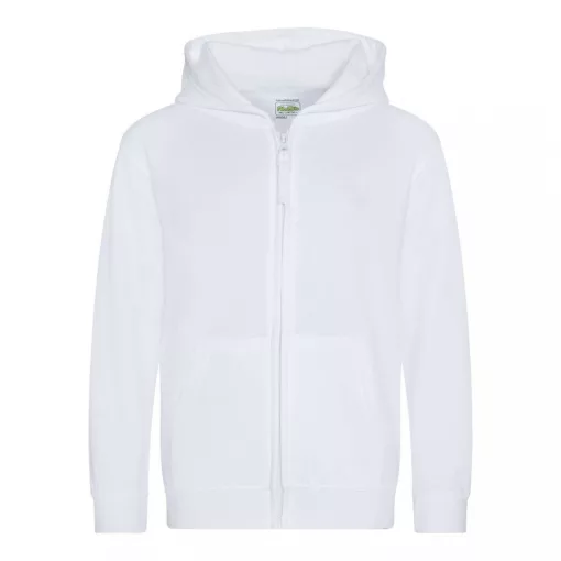 Gyerek kapucnis pulóver Just Hoods AWJH050J Kids Zoodie -9/11, Arctic White