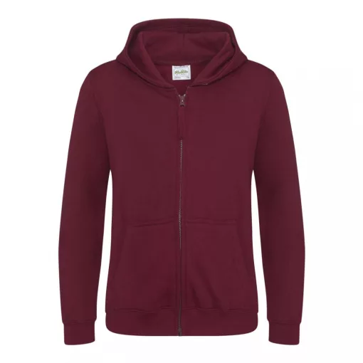 Gyerek kapucnis pulóver Just Hoods AWJH050J Kids Zoodie -12/13, Burgundy